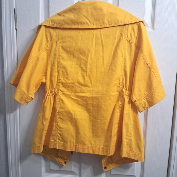 Route 66 Butter Yellow Jacket Zip Up Windbreaker 100% Cotton Size M - Picture 10 of 12